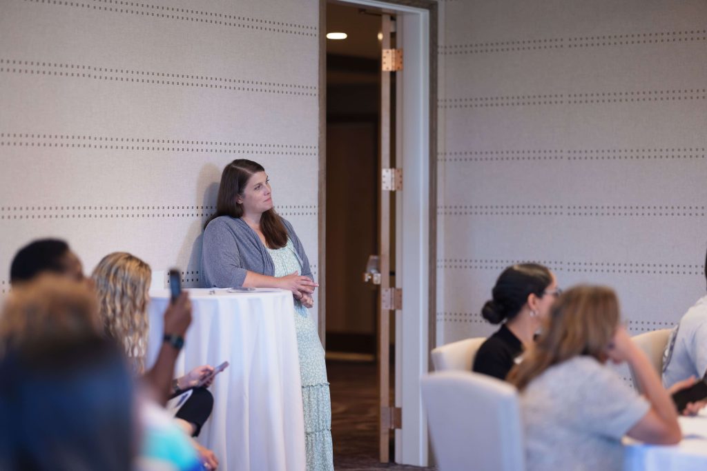 Image of Erin observing a session.